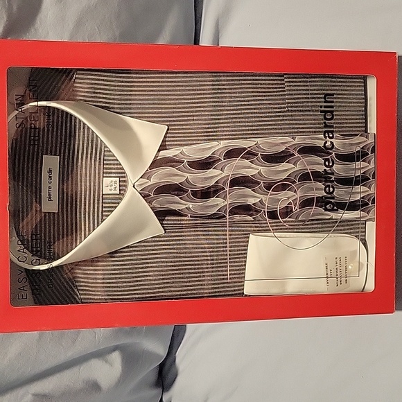 Shirts New Mens Pierre Cardin Dress Shirt Set In Box Includes 10 Silk